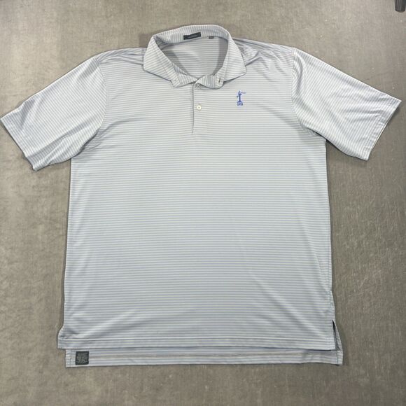Turtleson Mens XXL Blue Green Striped Golf Polo Shirt - Picture 1 of 6